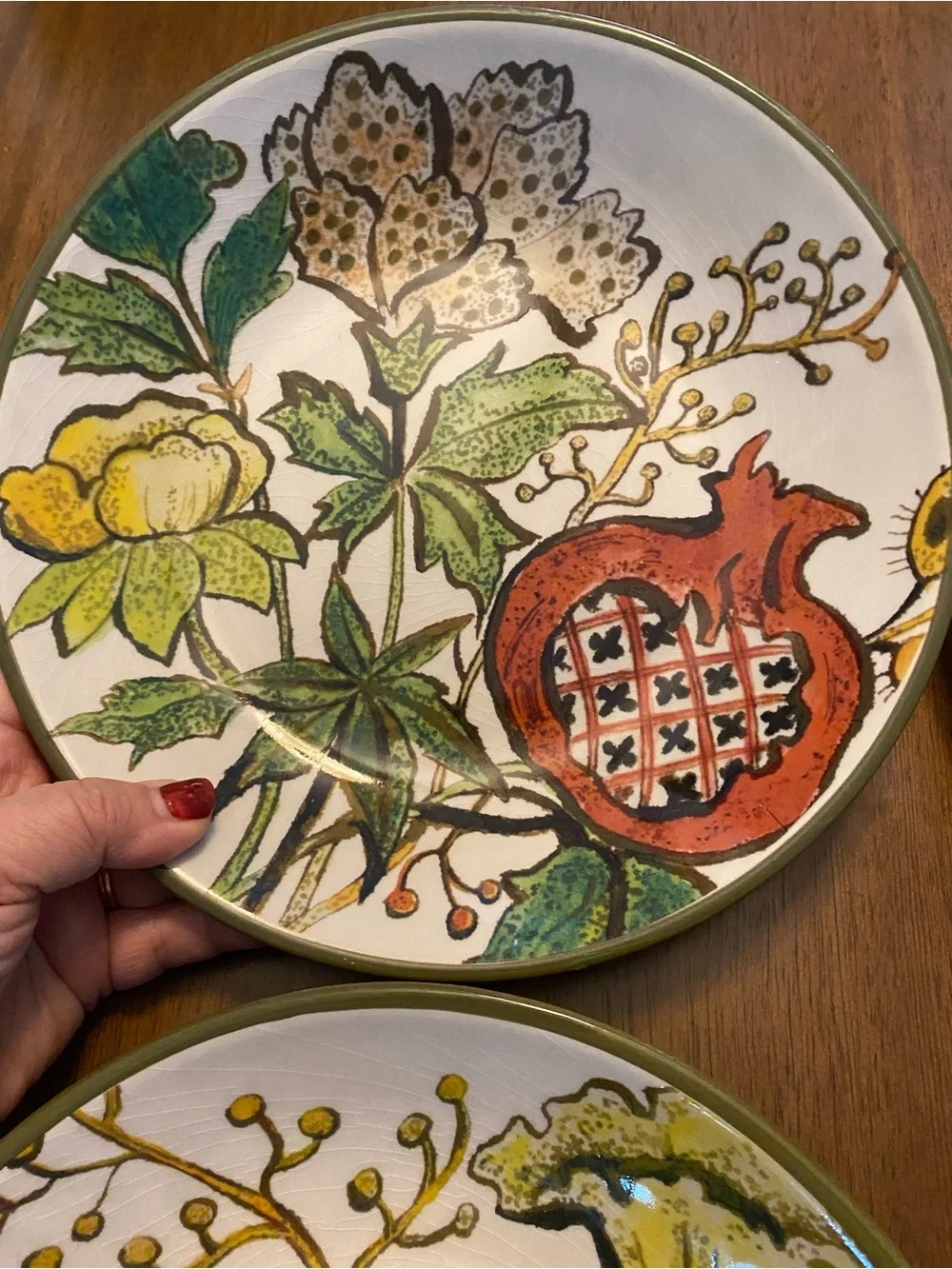 Williams-Sonoma Hand Painted Pomegranate pasta bowls — Set of 4